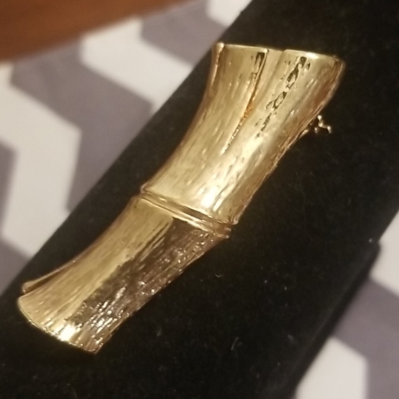 H&M BAMBOO Prosperity Vintage Brooch Pin - Picture 3 of 5